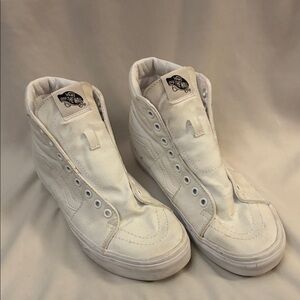 Vans White High-Top Canvas Sneakers